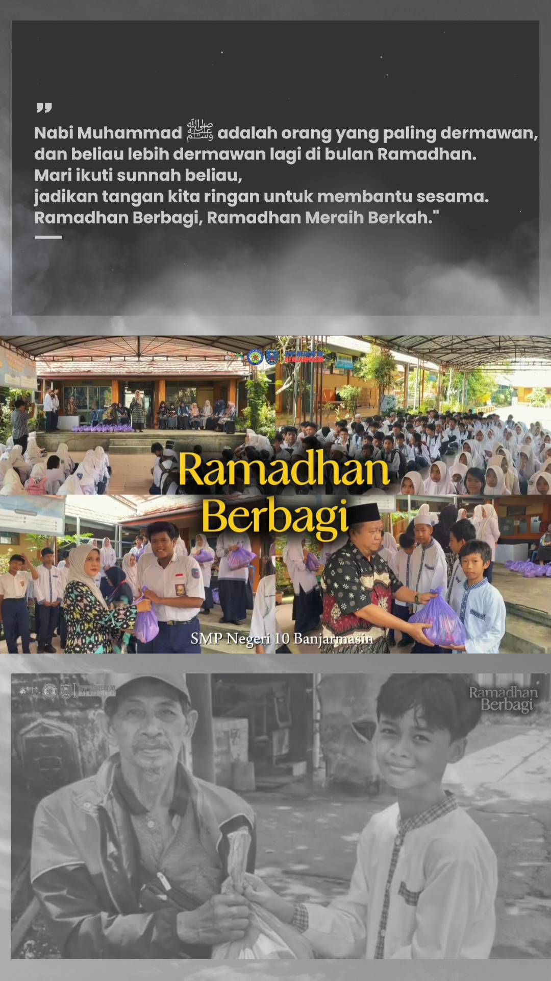 Ramadhan Berbagi, Ramadhan Meraih Berkah: Indahnya Berbagi Kebahagiaan di SMPN 10 Banjarmasin